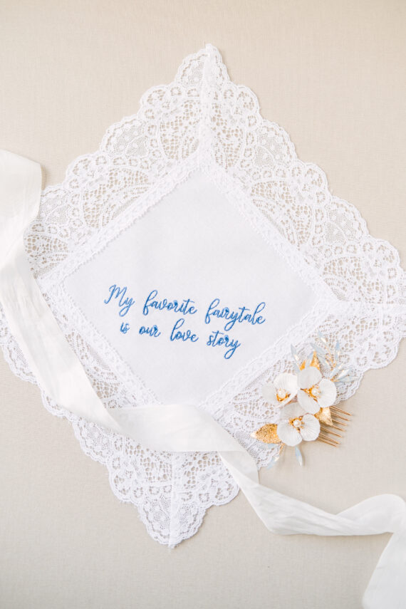 personalised wedding handkerchief
