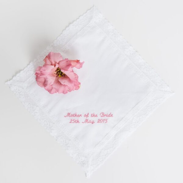 personalised mother of the bride handkerchief