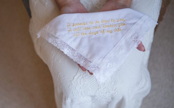 custom bride handkerchief