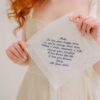 Nottingham Lace Handkerchief - Any message embroidered to 250 Characters