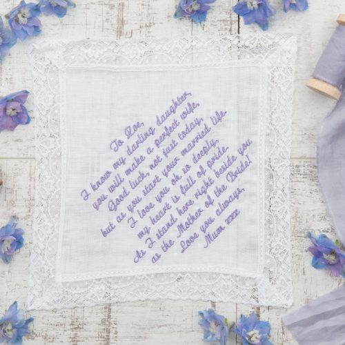 personalised bride handkerchief