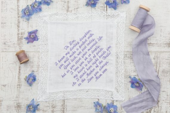 personalised bride handkerchief