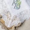 Wide Nottingham Lace Custom Hankie - Upload your own Artwork (1- 3 colours)