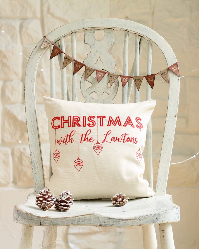 personalised family Christmas cushion, personalised grandad christmas gifts