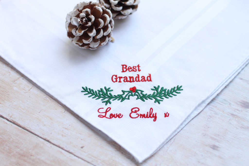 Grandad Handkerchief In Gift Box, personalised grandad christmas gifts