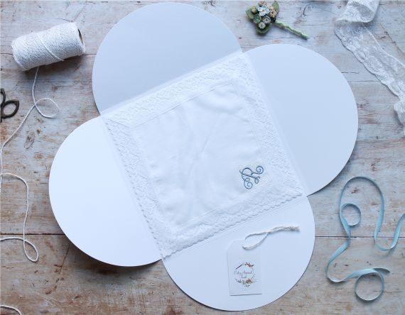 personalised lace handkerchief