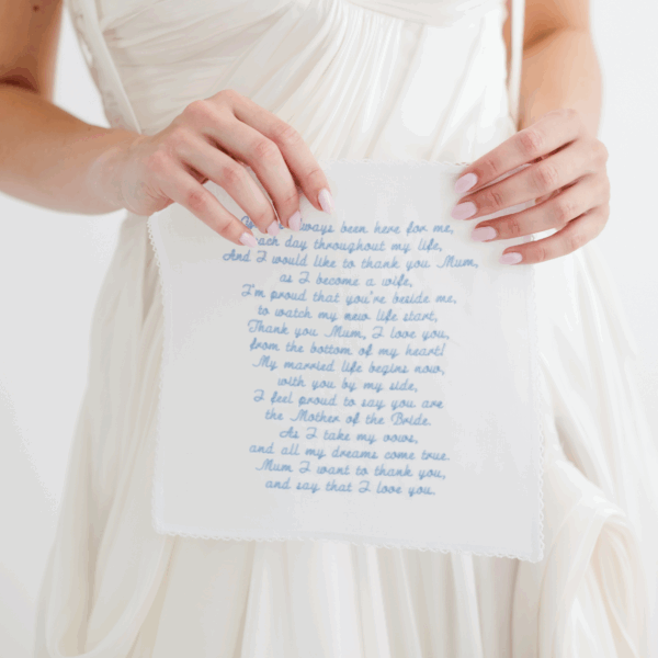 Irish Linen Handkerchief with Crochet Edge - Any message embroidered up to 550 characters