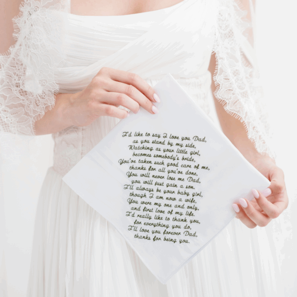 Luxe Cotton Mens Handkerchief - Any Message Embroidered up to 550 Characters