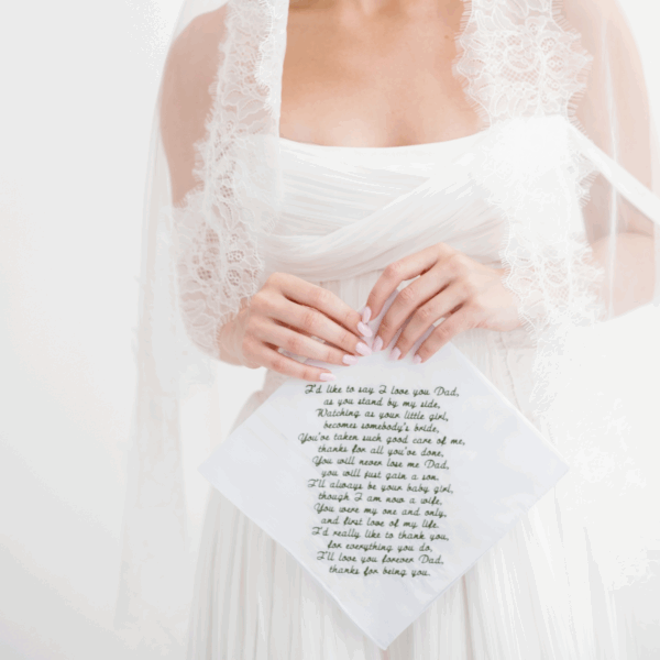Luxe Cotton Mens Handkerchief - Any Message Embroidered up to 550 Characters