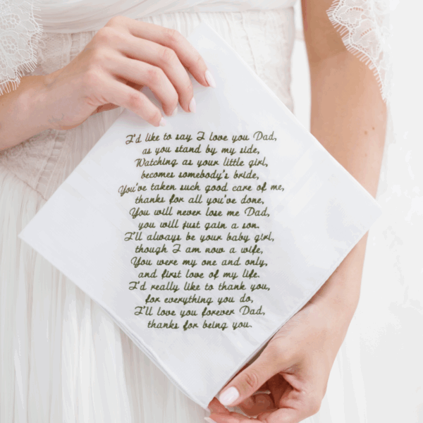 Luxe Cotton Mens Handkerchief - Any Message Embroidered up to 550 Characters