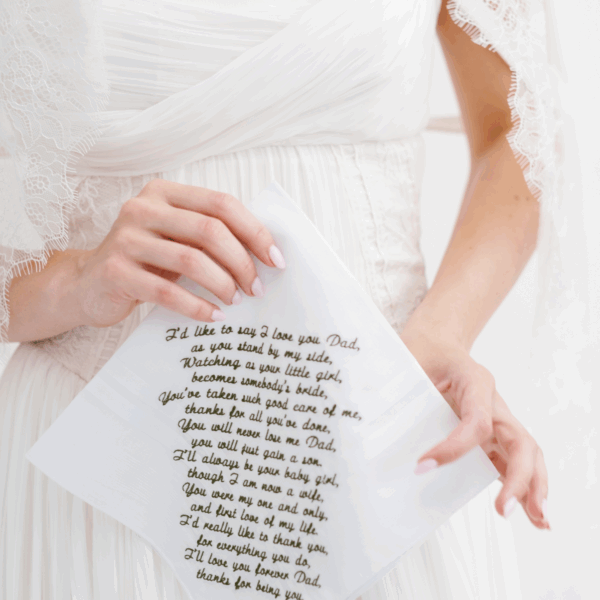 Luxe Cotton Mens Handkerchief - Any Message Embroidered up to 550 Characters