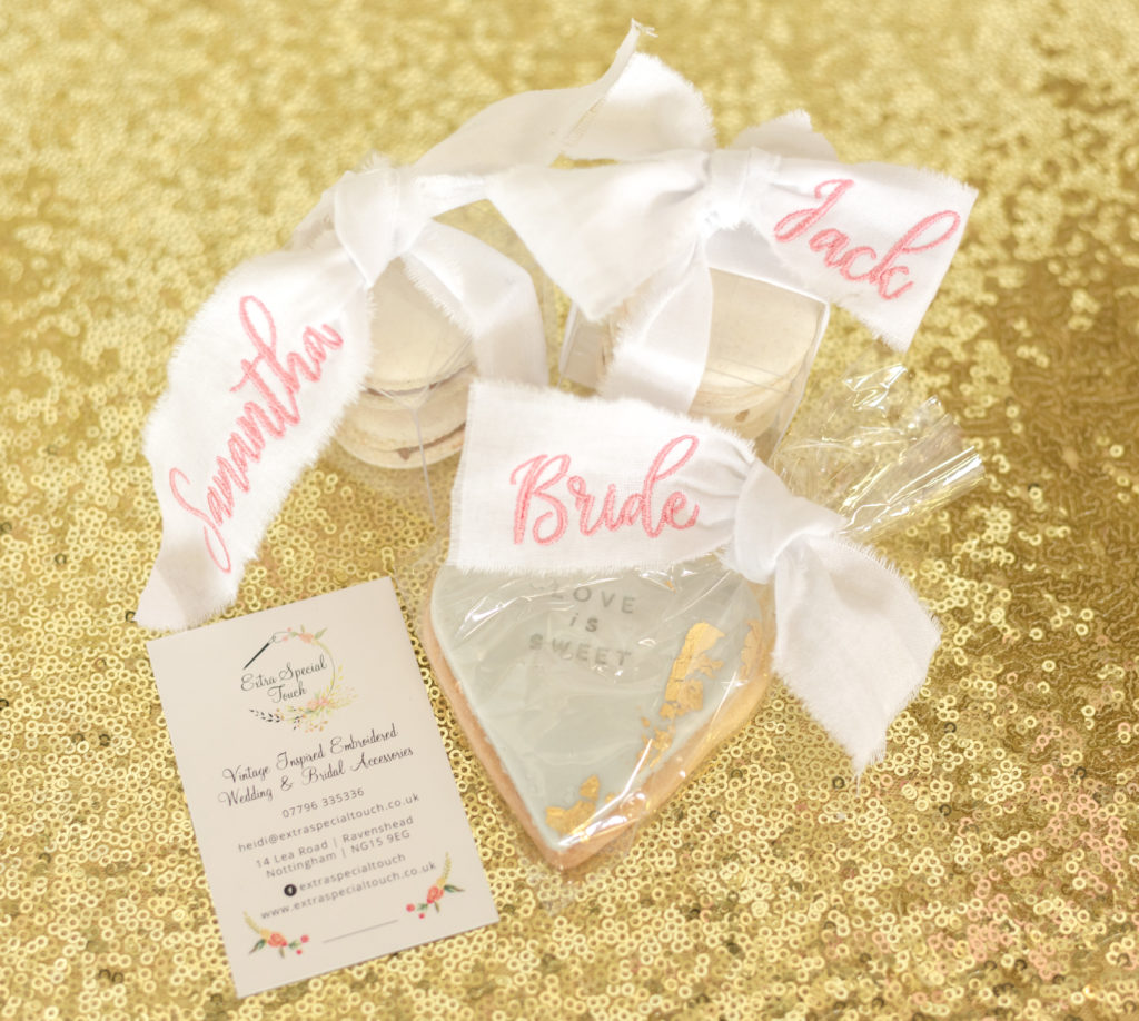 Personalised wedding ribbon for favours