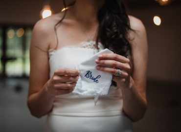 Rustic Luxe Wedding with Personalised Wedding Napkins Bride handkerchief