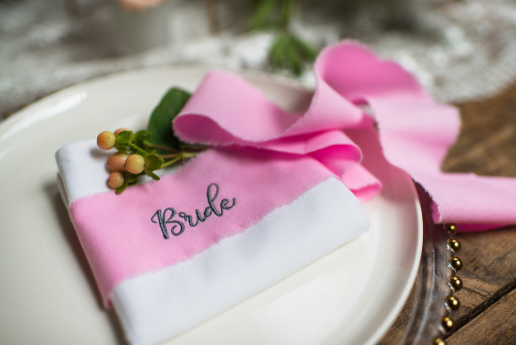 Pastel Wedding Inspiration With Personalised Monogrammed Napkins
