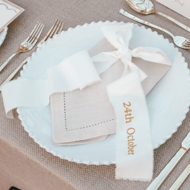 Embroidered Cotton Ribbon for Wedding Tables