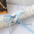 Victoria wedding garter blue bow