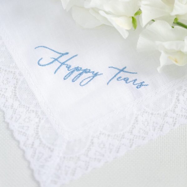 Happy Tears wedding handkerchief
