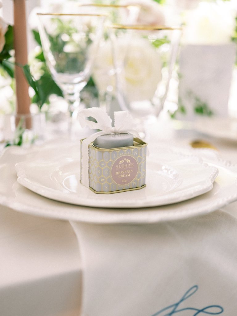 Luxury Country Garden Wedding with Pastel Monogram Napkins