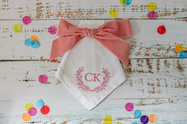 pink monogram wedding napkins