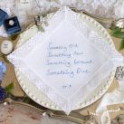 Something Blue Wedding Handkerchief - Handmade Nottingham Lace Hankie