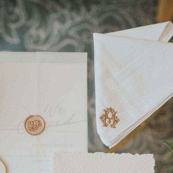 Chic City Wedding With Personalised Wedding Handkerchief