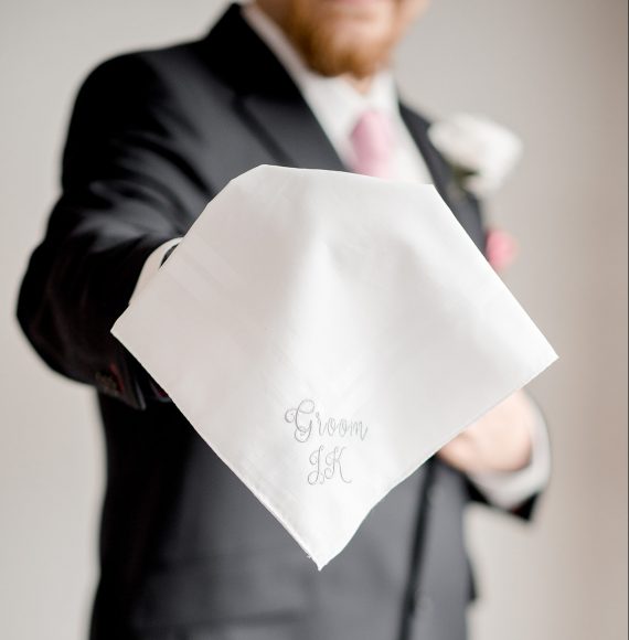 Groom Monogrammed Handkerchief