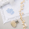 Nottingham Lace Handkerchief – Embroidered with 3 letter monogram
