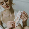 Bethan - Blush Lace Garter Silk Bow