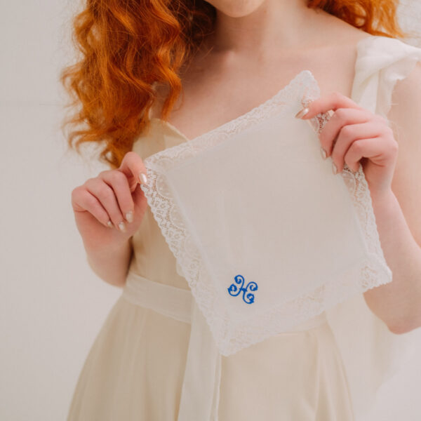 brides monogram handkerchief
