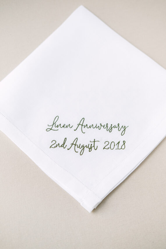 Linen Anniversary Handkerchief