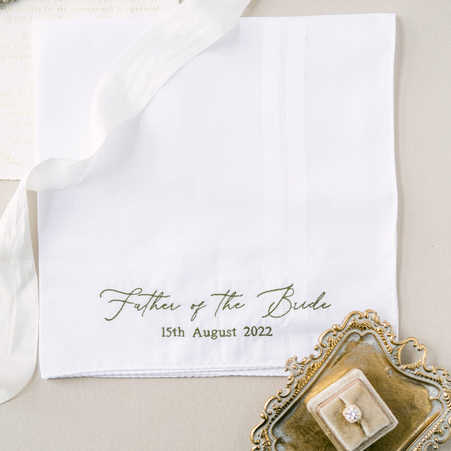 thumbnail image 2 of Bridesmaid Gifts For Wedding Day Greeting Cards Something Blue For Bride Handkerchief Wedding Gift To Bride From Mom Dad/grandparents/Best Friend On Wedding Day Parent Gifts 2 of 11