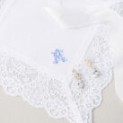 Monogrammed lace wedding handkerchief