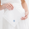 Nottingham Lace Handkerchief - Embroidered intertwined monogram