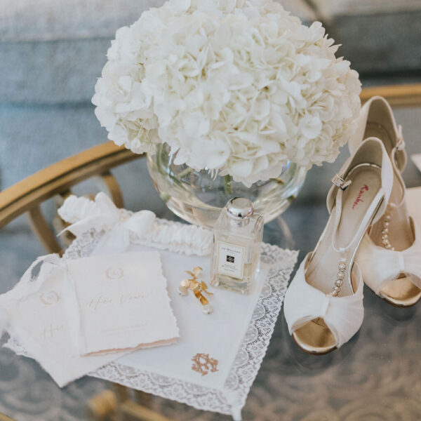 Monogrammed wedding lace handkerchief