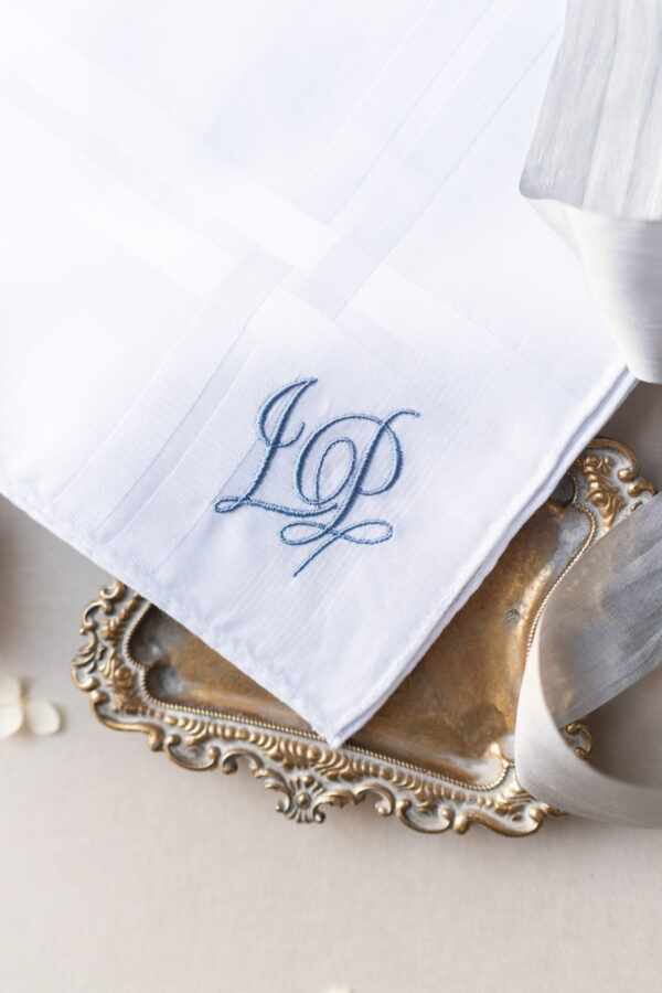Fancy Monogram Wedding Handkerchief