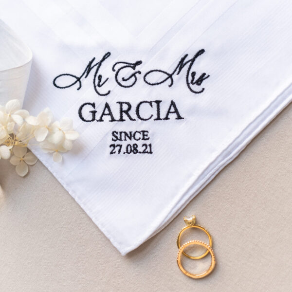 Mr & Mrs Wedding handkerchief