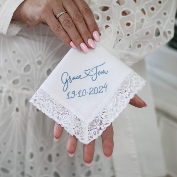 Wedding Handkerchief with Couples Names