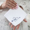 Wedding handkerchief with heart and arrow