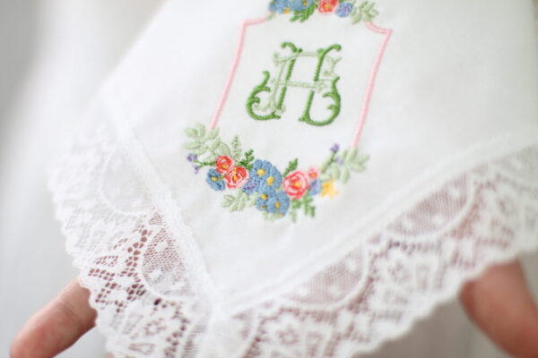 wedding crest handkerchief