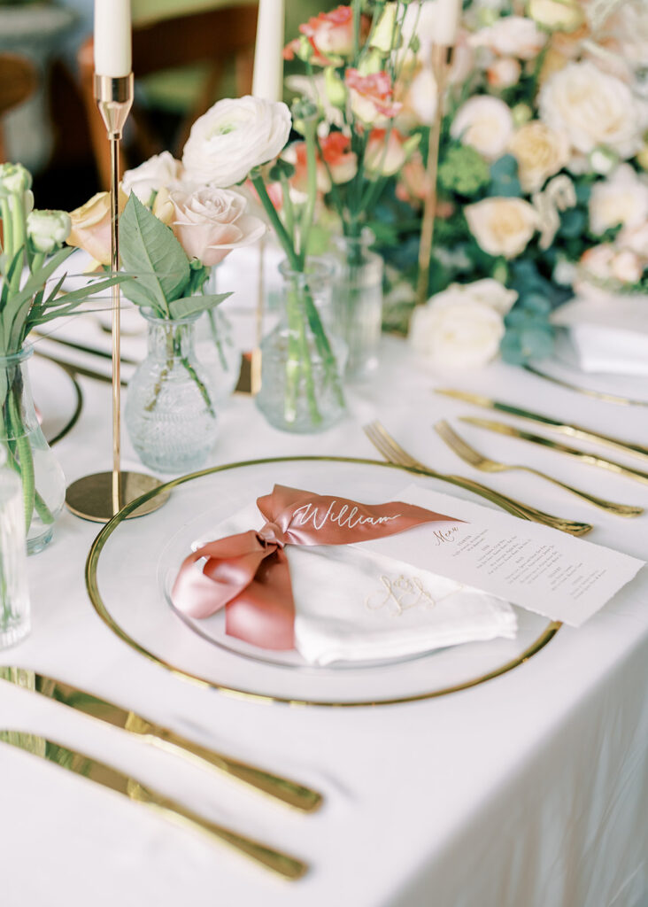 Luxury Personalised Wedding Tables At Worlington Hall