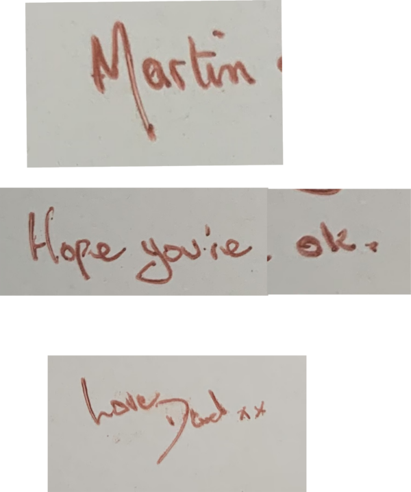 handwriting on hankie