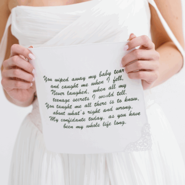 Irish Linen & Lace Corner Handkerchief Personalised with your own words up to 250 Characters - Image 4