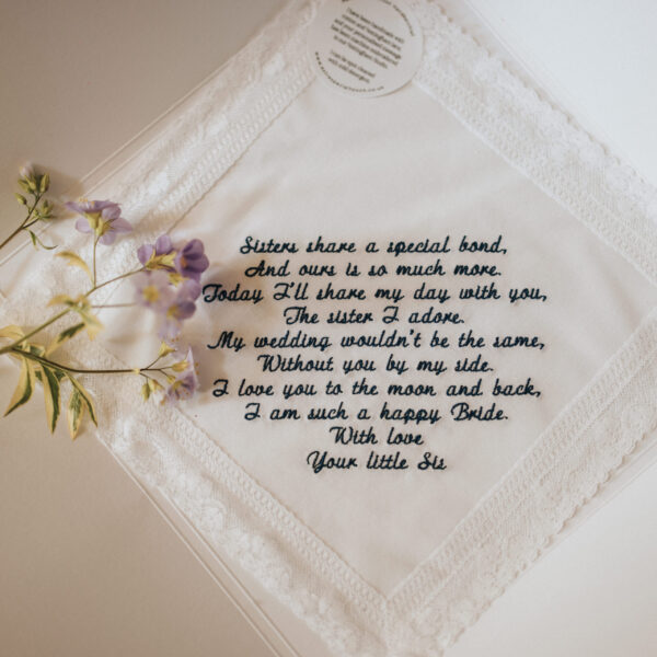 Summer Wedding at Jervaulx Abbey With Personalised Poem Handkerchiefs