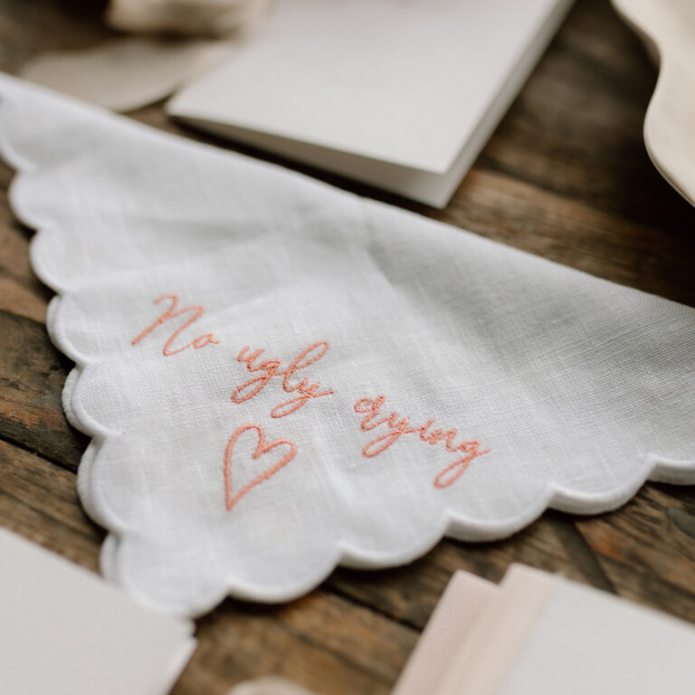 No ugly crying wedding handkerchief