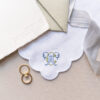 Personalised Scallop Handkerchief - 3 Initial Monogram Hankie