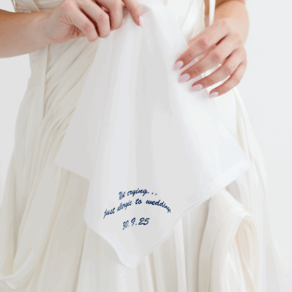 Crochet Edge Hankie - any message embroidered up to 250 characters