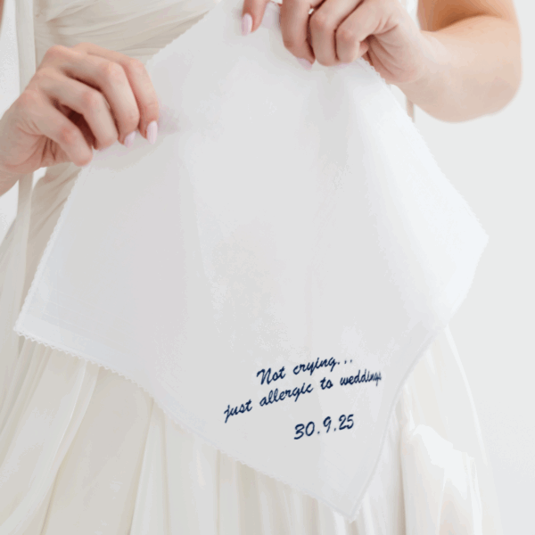 Crochet Edge Hankie - any message embroidered up to 250 characters