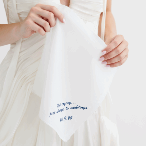 Crochet Edge Hankie - any message embroidered up to 250 characters