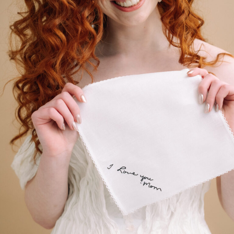 Linen ladies Handwriting Handkerchief