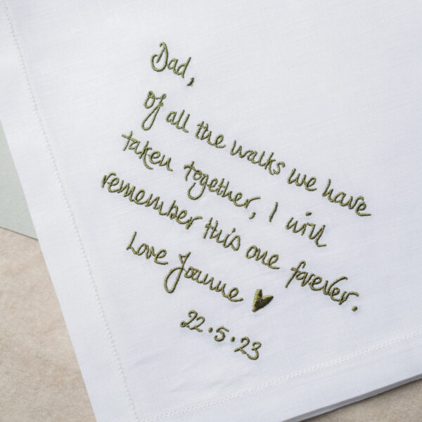 Linen Handwriting Handkerchief